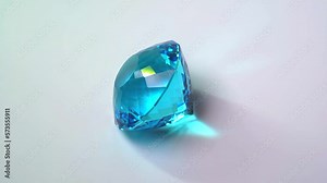 A full 360 degrees video of a self-cut Obsidian with Blue color and Round Brilliant Portuguese cut