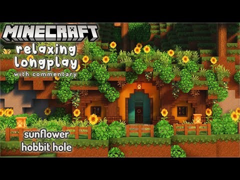 Building a Sunflower Hobbit Hole 🌻 Minecraft Relaxing Longplay with Commentary 🦋