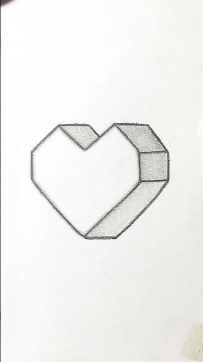Cool geometric heart drawing #drawing #shorts