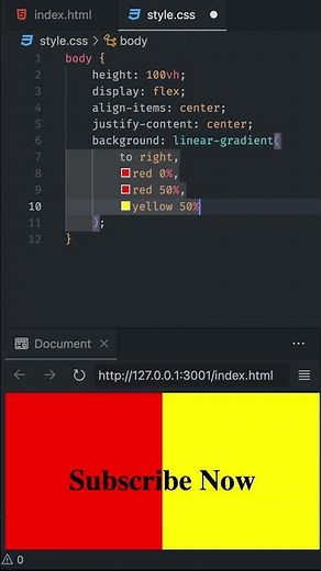 How To Split a Background Into 2 Colors Using CSS #css #html #shorts
