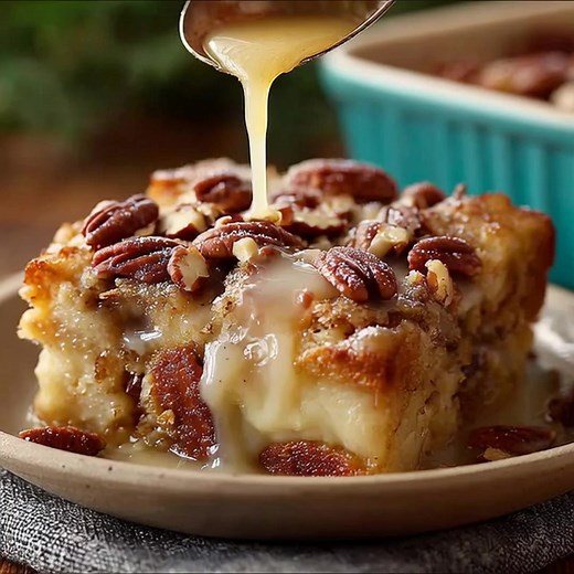 Pecan Pie Bread Pudding This Pecan Pie Bread Pudding combines the classic flavors of a rich pecan pie with the comforting texture of warm bread pudding. Perfect for cozy gatherings or holiday celebrations, this dessert delivers a harmonious blend of creamy custard, caramel-like sweetness, and a delightful nutty crunch. Ingredients: • 1 loaf of day-old French bread, cubed • 4 large eggs • 1 cup of heavy cream • 1 cup of whole milk • 1 cup of packed brown sugar • 1/4 cup of unsalted butter, melted