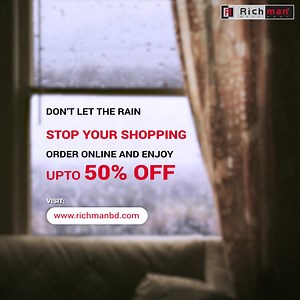 ☔ Rain or Shine, Shop Richman Online! ☔ Don't let the rain dampen your shopping spirit! Enjoy Upto 50% discount and conditional free nationwide shipping. Enjoy the convenience and extra savings with our online VAT rate of 5%, compared to 7.5% in-store. Whatever the weather, Richman delivers comfort and savings right to your door! ORDER ONLINE NOW: t.ly/G33DJ #Richman #OnlineShopping #RainyDayDeals #50PercentOff #FreeShipping #SmartSavings #LessVAT | Richman