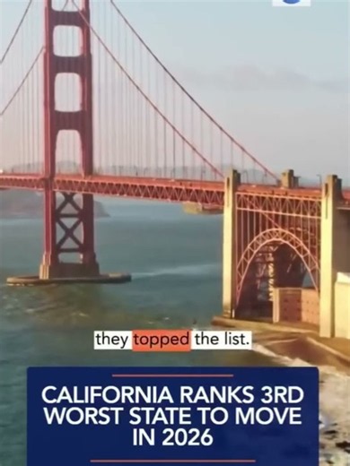 California Ranked 3rd Worst State to Move to in 2026 😬📉