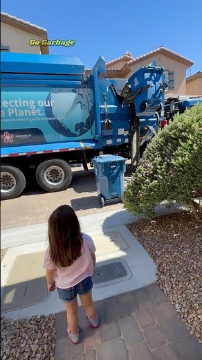Waiting For The Blue Recycling Garbage Truck! 💙 Garbage Truck Song #shorts