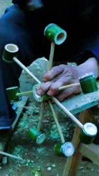 Chinese Master Carpenter Builds Bamboo Rice Pounding Waterwheel | Traditional Woodworking Craft