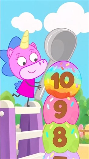 Counting 1 to 10 with Ice Cream Scoops 🍧 | Kids Learn Numbers #shorts #forkids