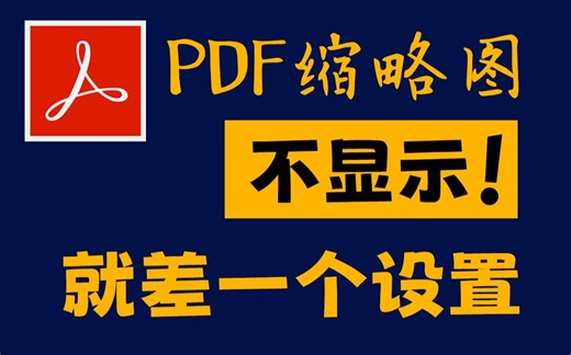 Acrobat 无法显示 pdf 缩略图，只需一个设置，立竿见影，问题迎刃而解！
