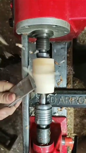 the process of carving round wood into a perfectly round shape #shorts