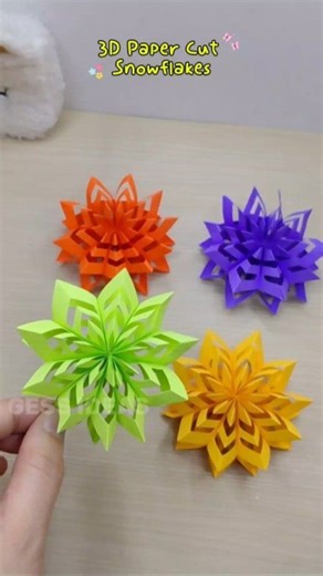 How to Make 3D Paper Cut Snowflakes | Easy Step-by-Step Snowflake Tutorial Learn how to create these stunning 3D paper cut snowflakes using simple folding and cutting techniques. This step-by-step tutorial is perfect for beginners, DIY lovers, and anyone looking for creative winter decor ideas. These layered snowflakes are ideal for room decoration, holiday displays, or relaxing craft sessions. No special tools needed – just paper, scissors, and creativity! ❄️✨ If you enjoy easy and satisfying c