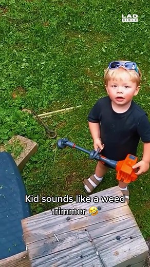 Kids Weed Wacker Impression | Toddler Weed Trimmer Fun