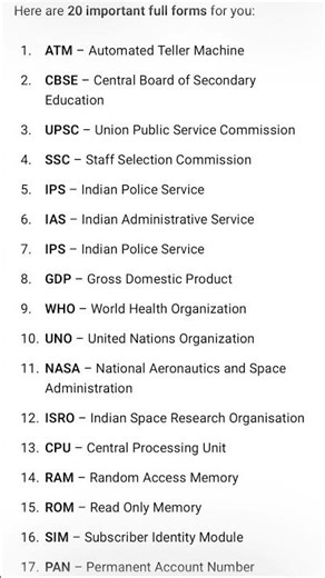 Very important full form #english #fullform #fullformwithdetails #full #education #mcqquestion