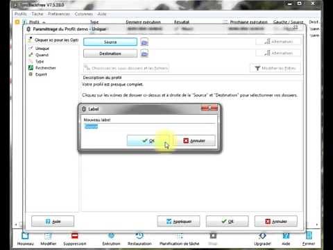 SyncBackFree V7 - un système de sauvegarde (dossier partager ou FTP)