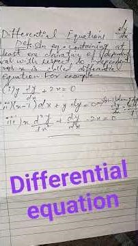 class 12 Math Differential equation| Integration| 2nd year Math