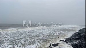Rock Beach in Pondicherry, India