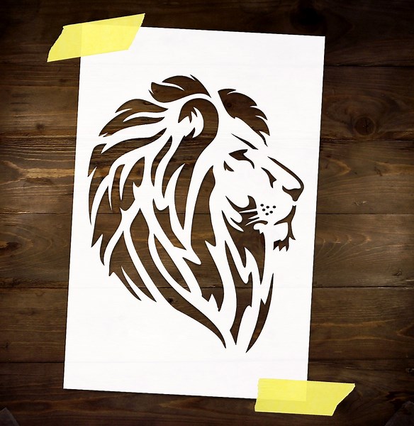 Lion Head Stencil Reusable DIY Craft Mylar Stencil for Paint Home Decor Large Wall Stencil Animal Stencil - Etsy