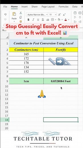 Excel Hack: Convert cm to ft Instantly! 🧑‍💻 | Stop Wasting Time #excel #excelshorts