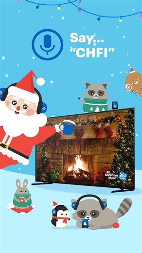 This holiday season, hear your favourite Christmas music on Rogers Xfinity courtesy of 98.1 CHFI while a yule log burns bright on Channel 198 or through your remote voice command by saying: ‘‘CHFI’, or ‘98.1 CHFI, or ‘All Christmas Music'! #CHFI #Toronto #AllChristmasMusic | 98.1 CHFI