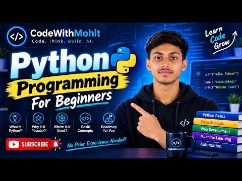 Python Programming for Beginners 🐍 | Learn Python from Scratch | Code With Mohit