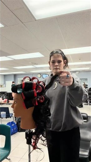 Taking Down My First Roller Set ✂️✨ | Cosmetology School (Part 2)