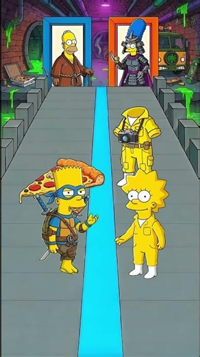 Epic Glow up Bart Turtle Leonardo vs Lisa April The Simpsons