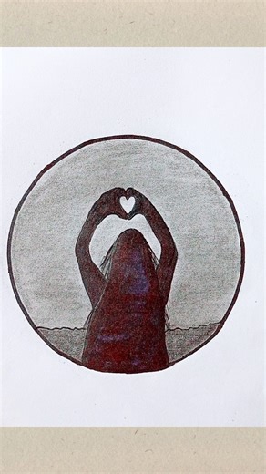 Girl drawing |beautiful girl 👩‍🏫 drawing❤️| heart drawing|🖤black drawing #art #drawing #heart #bts