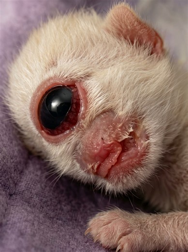 Dr.Moro: Rare Kitten Born With a Unique Genetic Mutation 🐱 A newborn kitten with a rare genetic abnormality that affected its appearance. Cases like this are extremely uncommon in nature. The little kitten makes sounds while a person gently comforts and pets it. A unique moment showing the diversity of animal development. #animals #kitten #geneticcondition #mutation #doctormoro