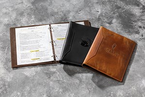 Luxury Leather 3 Ring Binder | Personalized Recipe Book Binder | Custom Portfolio Folio With Logo or Name | Engraved Leather Folder - Etsy