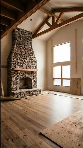 Designing a Luxury Rustic Great Room | Before & After 🏔️🏠#InteriorDesign #LuxuryHome #Renovation