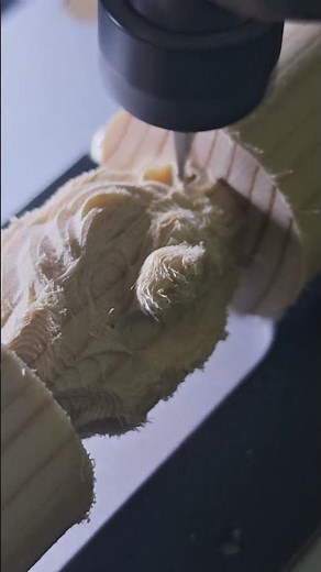 This Cubiko 4-axis Lion Carving is Insane #woodcarving #cncmill #4axis #asmr