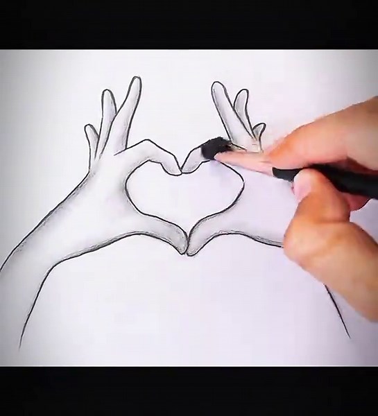 Easy Step-by-Step Heart Hand Drawing Tutorial