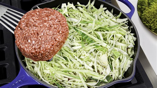 Just add ground meat to the cabbage! Incredibly simple and delicious dinner recipe!