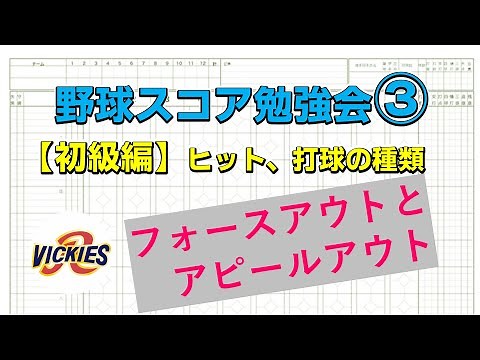野球スコアブックの書き方とルール解説 ③ 【初級編】 ヒット、アウト、打球の種類