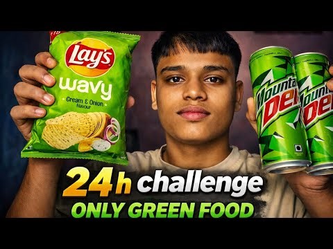 24h challange only green food🔥. Only green food for 24 hour.