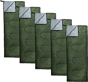 Bulk 10 Pack Envelope Sleeping Bags, 4 Seasons Warm or Cold Lightweight Indoor Outdoor Sleeping Bags for Adults, Backpacking, Camping