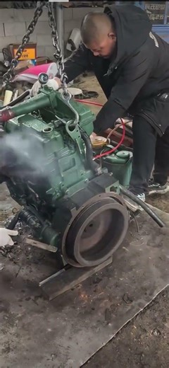 #automobile Direct & Powerful: 3 Cylinder Diesel Engine Starting Test 🔥 | Heavy Duty Engine