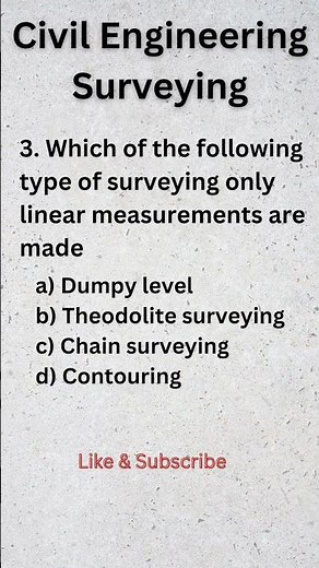 Surveying mcq questions and answers #shorts #surveying #civilengineering #mcq