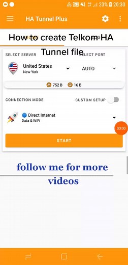 how to create HA TUNNEL Telkom file