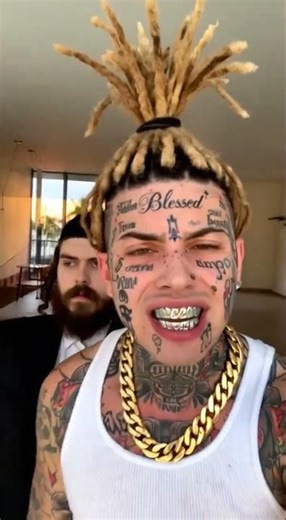 Face Tattoos. Gold Chain. Hasidic Man.
