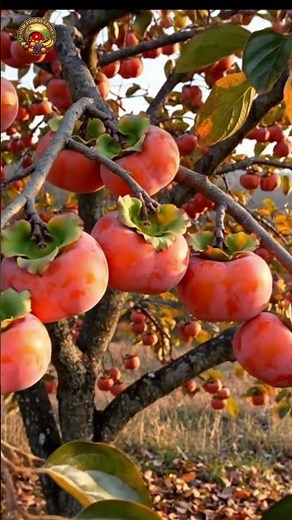 Giant Persimmon Ripening on the Tree – Amazing Growing Process 🍊