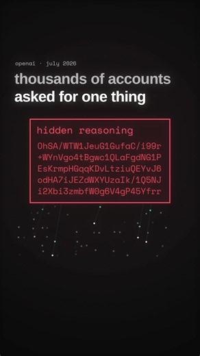 In July, thousands of accounts tried to copy an AI's hidden reasoning, and nobody broke any encryption. OpenAI says they pasted the encrypted reasoning into a fresh conversation and asked the model to write it out. Full source through the link in bio: breakpoint.blog/tt #OpenAI #Cybersecurity #LLM #AISecurity
