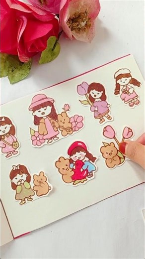 Cute Stickers Making at Home / diy kawaii stickers #art #stickers #diy #shorts