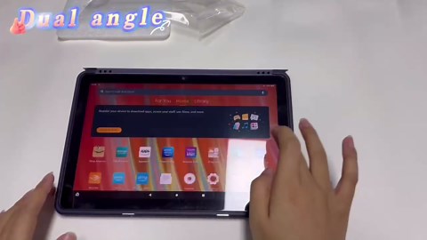 New Amazon Fire HD 10 Tablet Case(Only Fit 13th Gen, 2023 Release), Sanyetral Premium PU Leather Trifold Stand PC Clear Back Cover Case with Auto Wake/Sleep, Not for Nokia iPad Samsung -Navy Blue