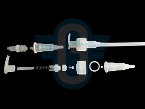 Injection mold and automatic assembly line for lotion pump, soap pump, mist sprayer, trigger sprayer