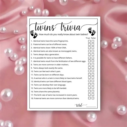Twins Trivia for Baby Showers, Printable True False Baby Shower Game, Mommy to Be Game, Twin Minimalist Baby Shower,shower Quiz Activity - Etsy UK