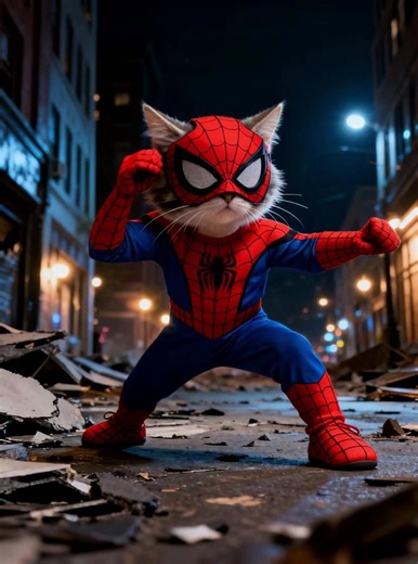 A kitten in Spider-Man suit, the street hero is born#cutecat #hero #cutekitten #petspider #spiderman