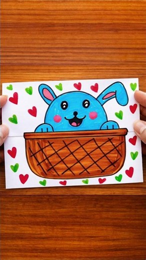 Valentine's day card ❤️cute bunny #shorts #valentinesday #lovecard #trending#happyvalentinesday #diy