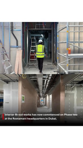 Following the successful completion of the 3rd and 6th floors, work has now commenced on Phase 2 at the AW Rostamani headquarters. This phase includes the mezzanine, first floor, and second floor, as the transformation continues across the building. #siteprogress #interiorfitout #fitout #fitoutcontractor #designinfinity | Design Infinity LLC