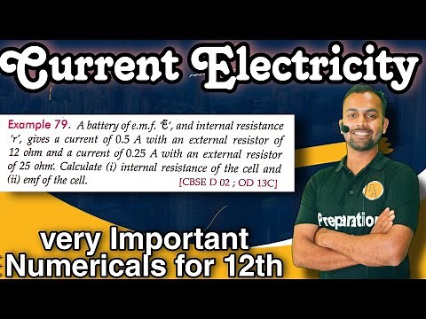 Ex-79 current electricity :A battery of emf E and internal resistance, r, when connected with an ext