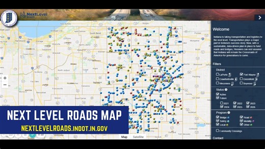 Projects at INDOT are scheduled out years in advance. You can see current and future work by visiting nextlevelroads.indot.in.gov! Change the filters on the right hand side to get a better look at what's going on here in northeast Indiana. | INDOT Northeast