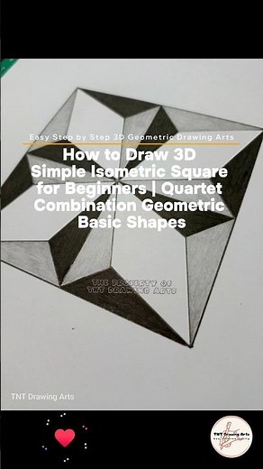 How to Draw 3D Simple Isometric Square for Beginners | Quartet Combination Geometric Basic Shapes